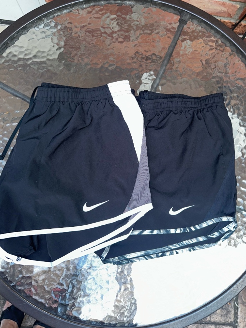 2 Pair Womb's Nike Dri-Fit Athletic / Running Black Shorts ~ Large